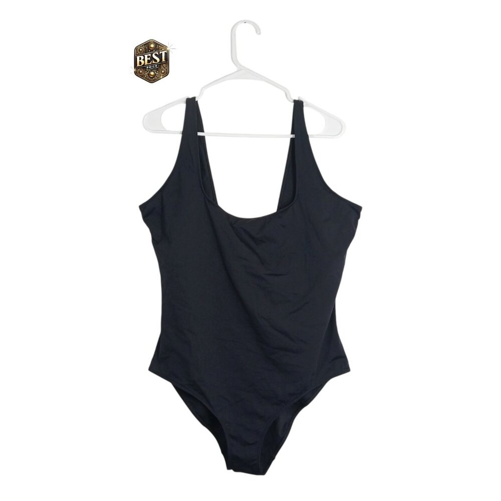 Everlane ReNew Women’s XXL Black One Piece Swimsuit Scoop Neck/Back Minimalist